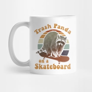 Trash panda on a Skateboard retro Mug